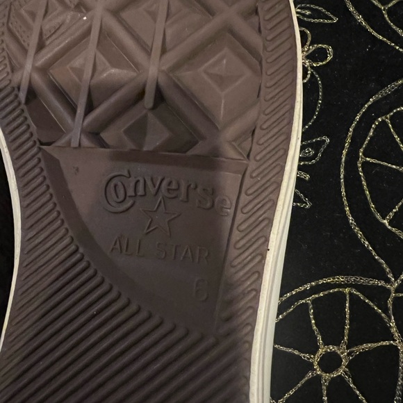 Converse All Star 8 Grey Suede Gold Polka Dots Chuck Taylors - Picture 7 of 9